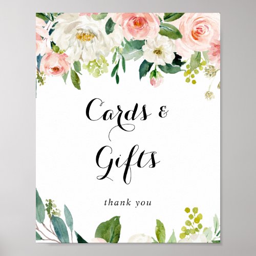 Simple Floral Green Foliage Cards and Gifts Sign