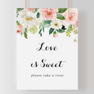 Simple Floral Green Foliage Love Is Sweet Sign