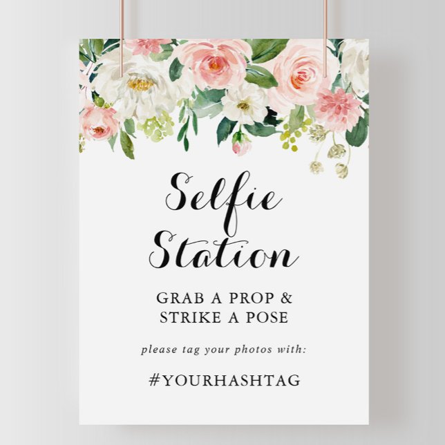 Simple Floral Green Foliage Selfie Station Sign (Creator Uploaded)
