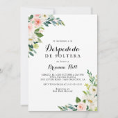 Simple Floral Green Foliage Spanish Bridal Shower Invitation (Front)