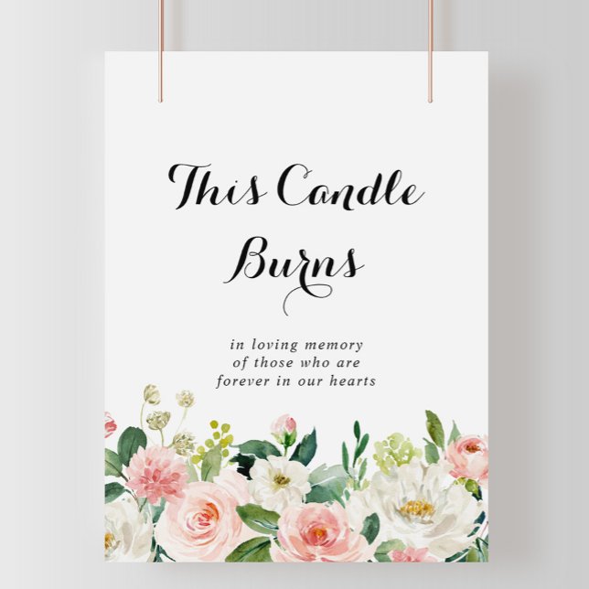 Simple Floral Green Foliage This Candle Burns Sign (Creator Uploaded)