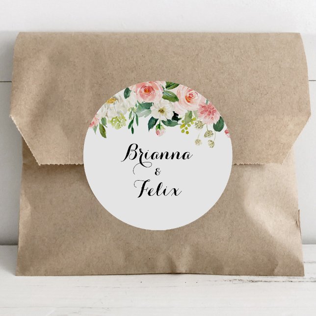 Simple Floral Green Foliage Wedding Envelope Seals (Creator Uploaded)