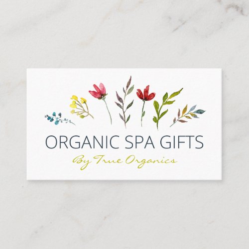 Simple Floral Handmade Organic Spa Body Soap Business Card