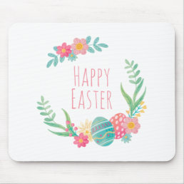 Simple Floral Happy Easter | Mousepad