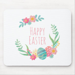 Simple Floral Happy Easter   Mousepad