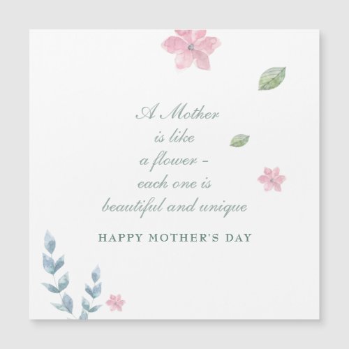 Simple Floral Happy Mothers Day Greeting Magnet