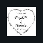 Simple Floral Heart Wreath Rustic Country Wedding Rubber Stamp<br><div class="desc">Add a personalized finishing touch to wedding invitations, engagement announcements, thank you notes, save the date cards, or reception party favors with this custom rubber stamp. All text is simple to customize or delete. Design features a rustic floral heart shaped wreath, handwritten style script calligraphy couple's names, date, and any...</div>