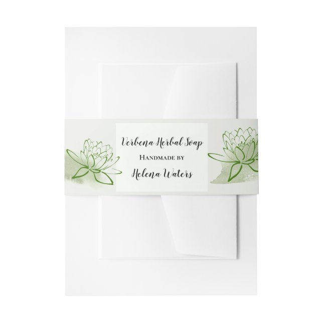 Simple Floral Homemade Soap Band Wrap  | Packaging (Front Example)
