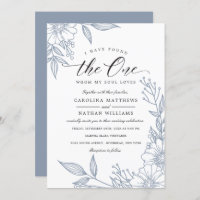 Simple Floral I Have Found The One | Blue Wedding