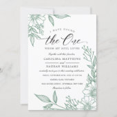 Simple Floral I Have Found The One | Mint Wedding Invitation (Front)