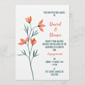 Simple Floral  Invitation