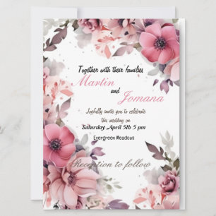 simple floral invitation card