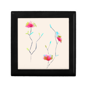 Simple floral Japanese inspired pink abstract Gift Box