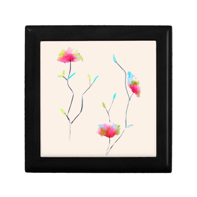 Simple floral Japanese inspired pink abstract Gift Box (Front)