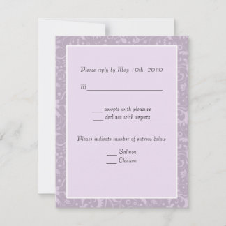 Simple Floral Lavender RSVP Wedding Notes