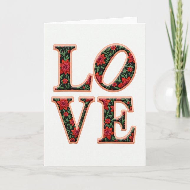Simple Floral Love Card (Front)