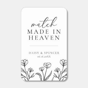 Simple Floral Match Made In Heaven Wedding Favor
