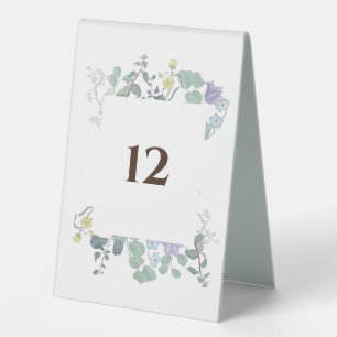 Simple Floral minimalist Wedding Table Numbers Tent