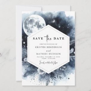 Simple Floral Moonlit Wedding Save The Date