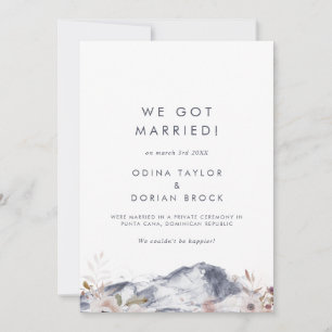 Simple Floral Mountain Elopement Announcement