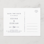 Simple Floral Mountain Horizontal Save the Date Invitation Postcard (Back)