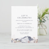 Simple Floral Mountain Let's Celebrate Invitation (Standing Front)