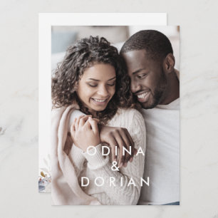 Simple Floral Mountain Photo Wedding Invitation