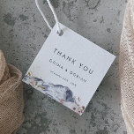 Simple Floral Mountain Thank You Favor Tags<br><div class="desc">These simple floral mountain thank you favor tags are perfect for an outdoor wedding. The modern minimalist design features a navy blue watercolor mountain with blush pink moody fall wildflowers. Customize these tags with your names and date. Change the wording to suit any event.</div>