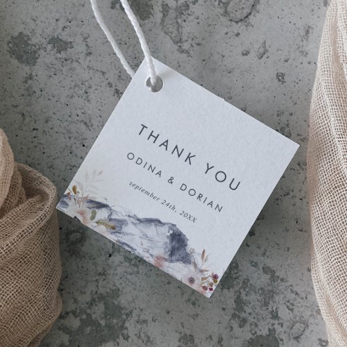 Simple Floral Mountain Thank You Favor Tags