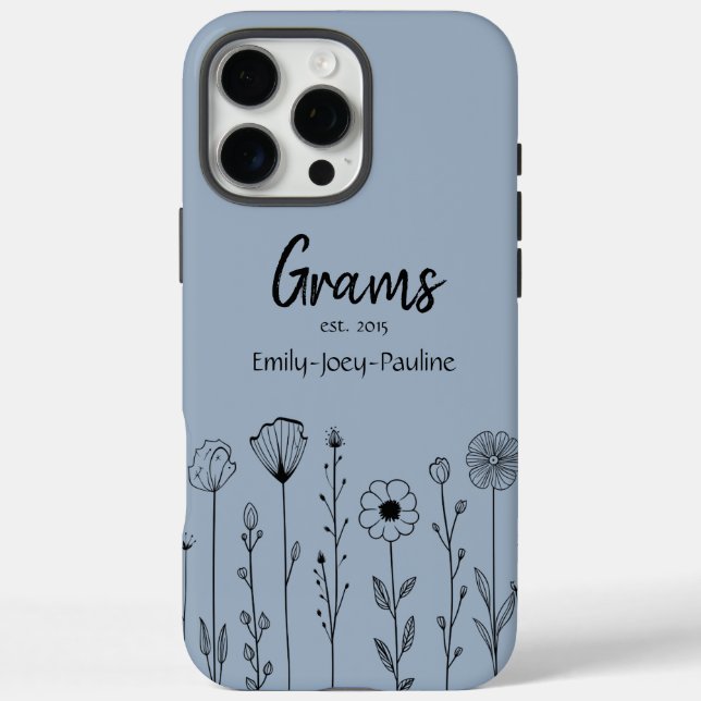 Simple Floral Nana Custom Title Case-Mate iPhone Case (Back)