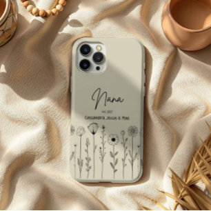 Simple Floral Nana Custom Title iPhone 15 Pro Max Case