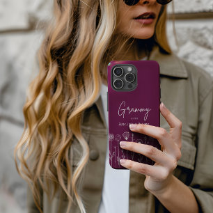 Simple Floral Nana Custom Title iPhone 16 Pro Max Case