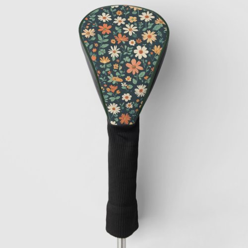 Simple floral pattern golf head cover