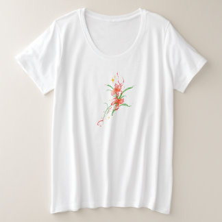 Simple floral pattern plus size T-Shirt