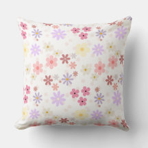 Simple Floral Patterned Throw Pillow