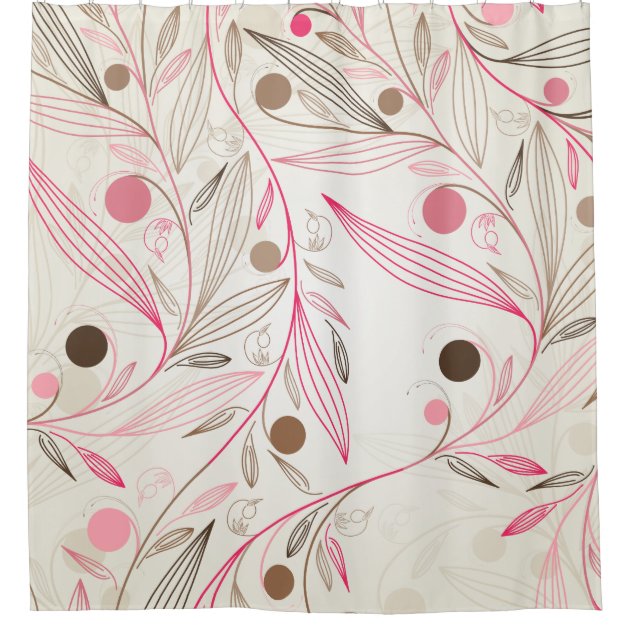 pink and brown shower curtain