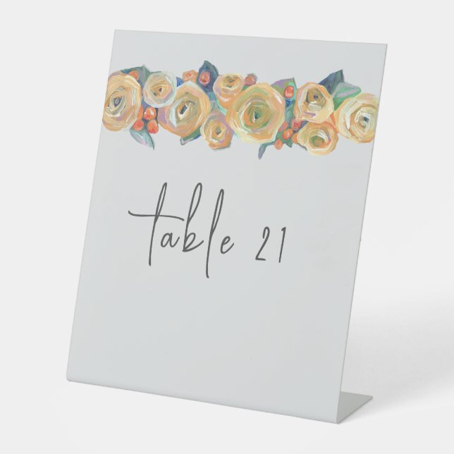 Simple Floral Pedestal Sign (Front)