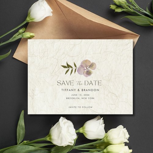 Simple Floral Photo Wedding Save The Date
