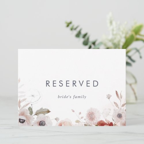 Simple Floral Reserved Sign