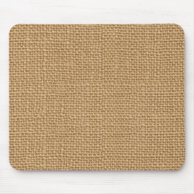 Simple floral rustic burlap texture mouse pad (Front)