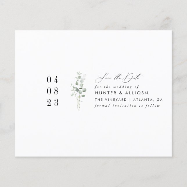 Simple Floral Save the Date (Front)