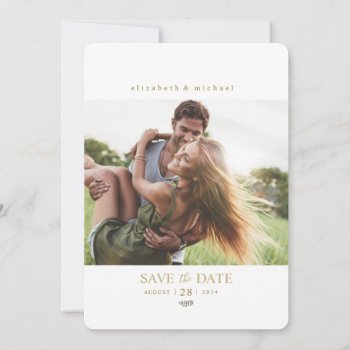 Simple Floral Save The Date Photo by thepixelprojekt at Zazzle