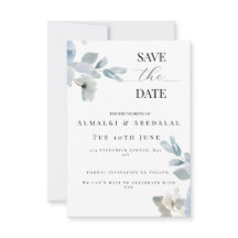 Simple Floral Save the Date Wedding Card
