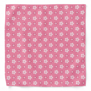  simple floral solid pink pattern retro small flow bandana