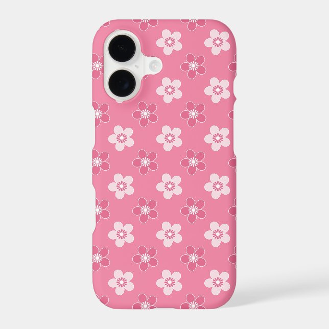  simple floral solid pink pattern retro small flow iphone case (Back)