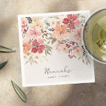 Simple Floral Sweet 16 Birthday Napkins<br><div class="desc">Featuring airy watercolor florals and modern typefaces. Starting with a fabulous printed invitation, set the tone with a unique design then carry the theme through the entire event. Your event will be picture perfect from beginning to end with special little extras. At the party, consider personalized party favors for an...</div>