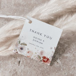 Simple Floral Thank You Favor Tags<br><div class="desc">These simple floral thank you favor tags are perfect for a rustic wedding. The whimsical boho design features rustic blush pink,  burgundy and marsala flowers with a moody and romantic tone. Customize these tags with your names and date. Change the wording to suit any event.</div>