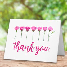 Simple Floral Thanks Pink Flowers