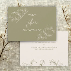 Simple Floral To my Father on my wedding day card