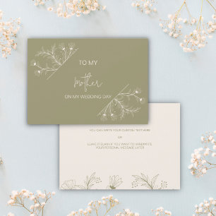 Simple Floral To my Mother on my wedding day card